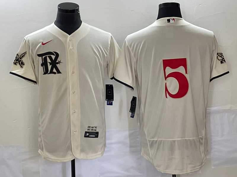 Men%27s Texas Rangers #5 Corey Seager Cream 2023 City Connect Flex Base Stitched Jersey